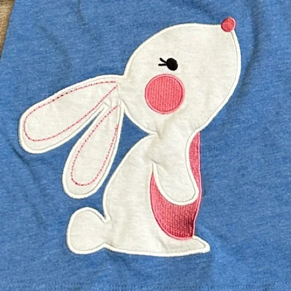 Jumping Fences Blue Top with Rabbit Appliqué - Picture 4 of 8